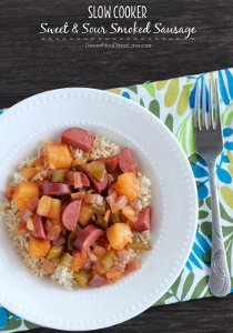 Slow Cooker Sweet and Sour Smoked Sausage