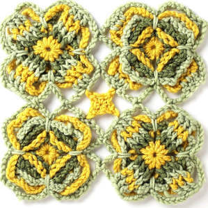 Blossoming Daffodil Crochet Motif