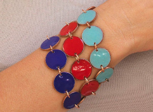 Torch-Fired Enamel Penny Bracelet