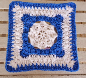 Blue Blossom Crochet Granny Square
