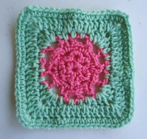 Watermelon Flower Crochet Granny Squares