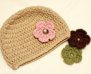 Interchangeable Flower Crochet Hat