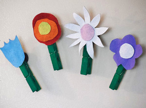 Flower Power Recycled Denim Magnets