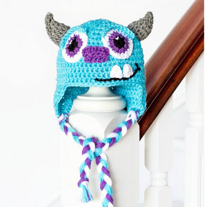 Big Blue Monster Baby Hat