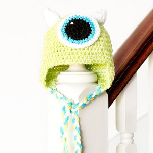 Green One-Eyed Monster Baby Hat