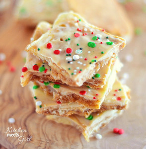 White Chocolate Saltine Toffee