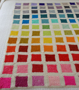 Rainbow Crochet Granny Square Blanket