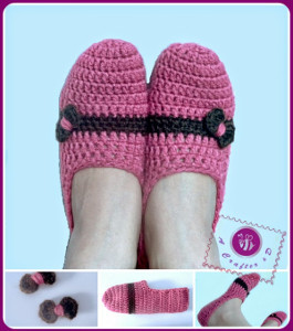 Cute as a Bow Crochet Slippers