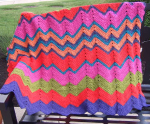 Nineties Neon Crochet Ripple Pattern