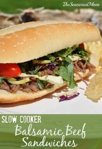 Slow Cooker Balsamic Beef Sandwiches