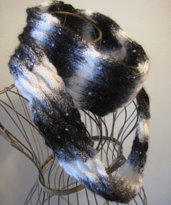 Black & White & Cabled-All-Over Cowl