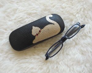 Purrfectly Stenciled Glasses Case