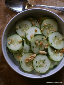 Cucumber Peanut and Chive Salad