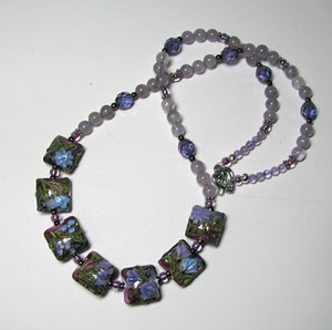 Purple Summer Flowers Necklace