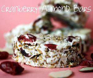 Homemade No-Bake Cranberry Almond Bars
