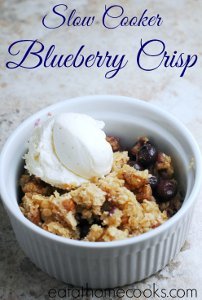 Skinny Slow Cooker Blueberry Crisp