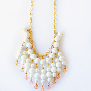White Waterfall Pearl Necklace