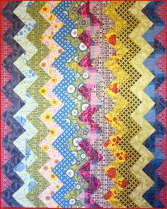 Quirky Colored Chevron Stripe Quilt