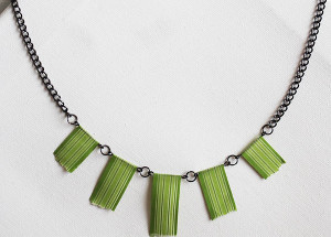 Leafy Green Washi Tape Necklace