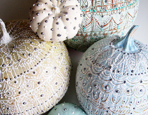 Ornate Pastel Bridal Pumpkins