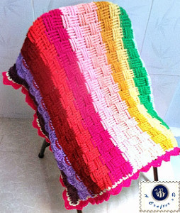 Rainbow Basket Weave Baby Blanket