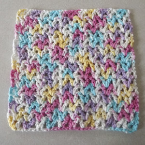 Easy V-Stitch Crochet Dishcloth