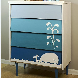 Blue Ombre Whale Dresser