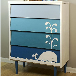 blue ombre dresser How to Paint a Dresser with a Blended Ombre Finish