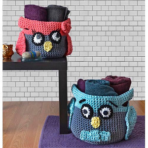 Hooty Owl Crochet Baskets