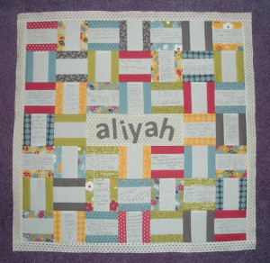 Personalized Jelly Roll Baby Quilt