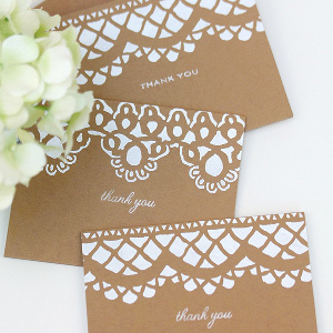 Shabby Chic Stenciled Lace Cards