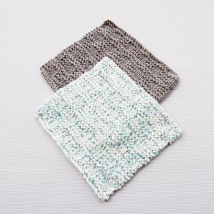 Wavy Blocks Knitted Facecloth