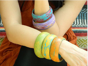 Luxurious Weathered Wooden Bangles
