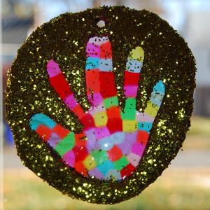 Multicolored Hand Print Suncatcher