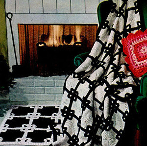 Black Tie Crochet Afghan and Rug