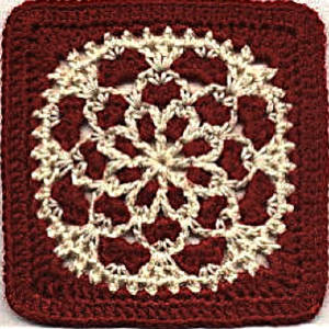Red Velvet Crochet Granny Square
