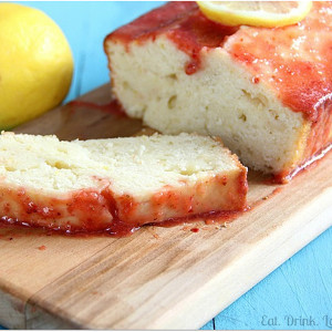Low-Fat Lemon Pound Cake with Strawberry Glaze