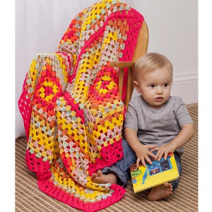 Pop of Color Baby Blanket | AllFreeCrochet.com