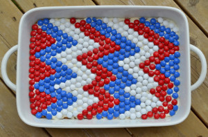 Red, White, and Blue Chevron Cookie Cake
