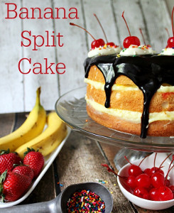 Three Layer Banana Split Cake