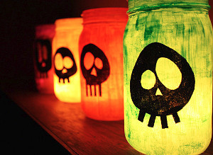 Neon Skull Luminaries