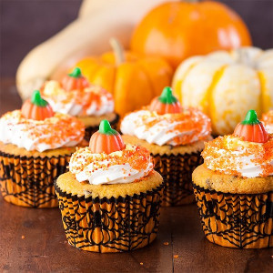 Halloween Chocolate Chip Pumpkin Cupcakes | FaveGlutenFreeRecipes.com