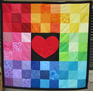 All You Need Is Love Rainbow Quilt