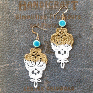 Dipped in Gold Lace Earrings