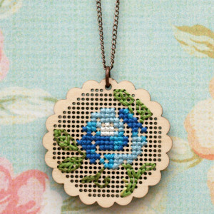 Stylishly Stitched Floral Pendant