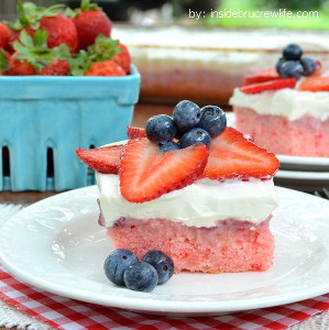 Strawberry Cheesecake Poke Cake