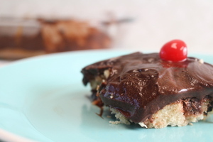 White Mocha Fudge Poke Cake