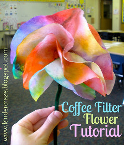 Multicolored Coffee Filter Flowers