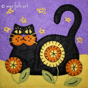 Halloween Black Cat Quilt Block