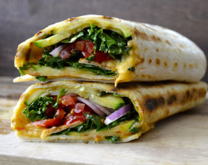 Grilled Zucchini Hummus Wrap